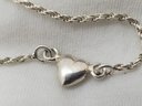 Vintage Sterling Silver Heart Bracelet '925 RL' ~ 2.78 Grams