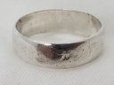 Vintage Sterling Silver Size 9.5 Hammered Wedding Ring ~ 1.93 Grams