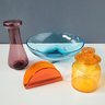 Vintage Mid Century Colored Glass Lot
