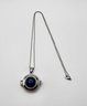 Lapis Lazuli Openable Pendant Necklace With Compass In Stainless