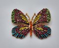 Multi-Color Austrian Crystal Butterfly Brooch