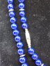 Lapis Lazuli Beaded Layered Necklace In Silvertone