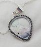 Silver Plated 18' Necklace With A Teardrop Dendrite Opal Pendant 1' X 7/8'