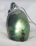 Silver Plated 18' Necklace With A Giant Moss Agate Pendant 1 7/8' X 1 1/8'