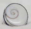 Silver Plated Size 8 Shiva Eye Shell Ring 5/8 Round
