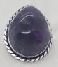 Silver Plated Size 6 Natural Amethyst Teardrop Ring 7/8 X 3/4