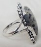 Silver Plated Size 7 Dalmatian Jasper Ring 3/4 X 3/4