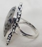Silver Plated Size 7 Dalmatian Jasper Ring 3/4 X 3/4