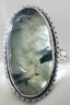 Silver Plated Size 7 Moss Agate Ring 1 X 1/2