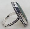 Silver Plated Size 7 Moss Agate Ring 1 X 1/2
