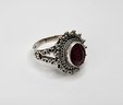 Bali, Ruby Ring In Sterling Silver