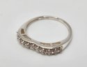 Faux Diamond, Half Eternity Band Ring In Sterling