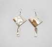 Pair Of Handcrafted Mother Of Pearl Earrings In Sterling