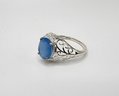 Blue Onyx Ring In Sterling Silver