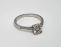 Stunning Moissanite Ring In Platinum Over Sterling