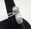 American Natural White Buffalo Ring In Sterling