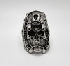 Punk Biker Ring, Jaguar Warrior Skull In Stainless