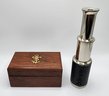 Handcrafted, Fully Functional Telescope With Stitched Leather & Wooden Gift Box