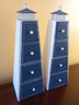Pair Blue And White Lighthouse Drawers