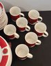 Onieda Poinsettia Dishes, Service For 12 Minus 1 Mug, No Chips Or Cracks
