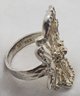 Vintage Sterling Silver Size 8 Huge 1 1/4' X 3/4' And Heavy Starburst Ring ~ 7.43 Grams ~ Marked ND 925