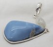 Silver Plated Double Pendant With Blue Opal And Moonstone ~ 1 3/4' Total Length