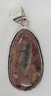 Silver Plated Pendant With A Beautiful Picture Jasper Stone ~ 1 1/2' X 3/4'