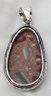 Silver Plated Pendant With A Beautiful Picture Jasper Stone ~ 1 1/2' X 3/4'