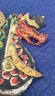 Vintage Carved Dragon Boat Relief Wood, Hand Painted