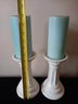 White Pedestal Candle Holders