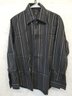 Men's Hugo Boss Black & Gray Striped Long Sleeve Shirt - Size 39-17.5