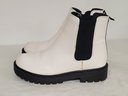 Ladies Size 10 White Short Chunky Sole Boots