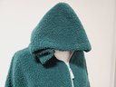 Wild Fable Ladies Size Large Chunky Fleece Green Hooded Quarter Zip Pullover (tote 1)