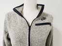 Nike Ladies Zip Up Knit Gray Jacket With Black Trim - Size Medium (tote 1)