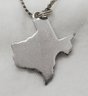 Vintage Sterling Silver 16' Necklace With Sterling Silver Texas Pendant ~ 7.27 Grams