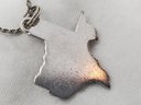 Vintage Sterling Silver 16' Necklace With Sterling Silver Texas Pendant ~ 7.27 Grams