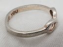 Vintage Sterling Silver Size 6 Infinity Ring Inscribed Inside 'I LOVE YOU' ~ 1.70 Grams