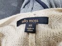 Women's Ella Moss Tan Knit Long Fringed Sweater - Size Medium / Large (bag)