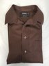 Men's Murano Brown Liquid Cotton Long Sleeve Shirt - Size 15.5-33