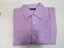Men's Ralph Lauren Purple Long Sleeve Oxford Shirt Size Large - Made In Italy