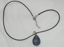 16 - 18' Rope Necklace With A 1 1/8' X 3/4' Labradorite Pendant
