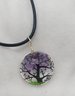 16 - 18' Rope Necklace With A 3/4' Glass Encased Tree & Butterfly Pendant