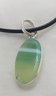 16 - 18' Rope Necklace With A 7/8' X 1/4' Green Onyx Pendant