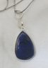 Silver Plated 18' Necklace With A Beautiful Silver Plated Moonstone & Lapis Lazuli Double Pendant