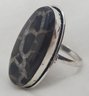 Silver Plated Size 9 Spider Septarian Ring ~ 1 1/4' X 5/8'