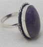 Silver Plated Size 9 Natural Amethyst Ring ~ 1' X 5/8'
