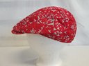 Rare Penguin By Munsingwear Red & Gray Abstract Adjustable Newsboy Cap Hat