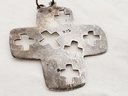 Vintage Sterling Silver 925 Cross Pendant With Cut Out Cross Design