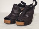 VINCE CAMUTO Patrizia Suede Leather Sandals Heels Mules Laser Slingback Sz 10