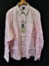 NEW Men's BENSON N.y. Pale Pink Linen Button Down Dress Shirt Size XL